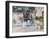 Provence Courtyard (W/C on Paper)-Laurence Fish-Framed Giclee Print