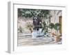 Provence Courtyard (W/C on Paper)-Laurence Fish-Framed Giclee Print