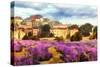 Provence's Lavender Fields I-Alonzo Saunders-Stretched Canvas