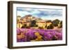 Provence's Lavender Fields I-Alonzo Saunders-Framed Art Print