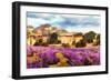 Provence's Lavender Fields I-Alonzo Saunders-Framed Art Print