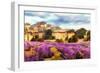 Provence's Lavender Fields I-Alonzo Saunders-Framed Art Print