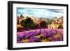 Provence's Lavender Fields II-Alonzo Saunders-Framed Art Print