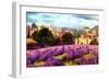 Provence's Lavender Fields II-Alonzo Saunders-Framed Art Print