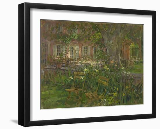 Provence Terrace with Iris-Susan Ryder-Framed Giclee Print