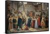 Provenzano Salvani Begging in Piazza del Campo-Amos Cassioli-Framed Stretched Canvas