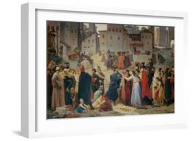 Provenzano Salvani Begging in Piazza del Campo-Amos Cassioli-Framed Giclee Print