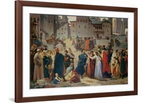 Provenzano Salvani Begging in Piazza del Campo-Amos Cassioli-Framed Giclee Print