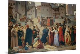 Provenzano Salvani Begging in Piazza del Campo-Amos Cassioli-Mounted Giclee Print