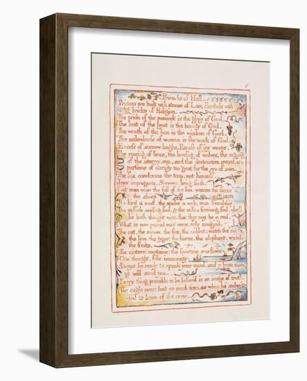 Proverbs of Hell, Text from 'The Marriage of Heaven and Hell', C.1790-3-William Blake-Framed Giclee Print