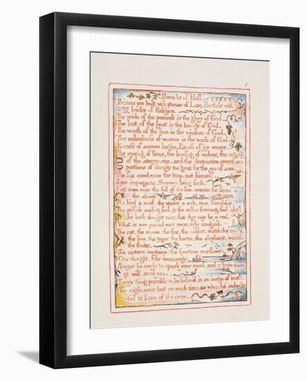 Proverbs of Hell, Text from 'The Marriage of Heaven and Hell', C.1790-3-William Blake-Framed Giclee Print