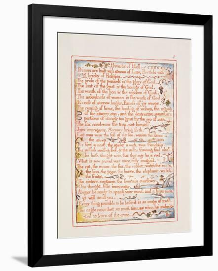 Proverbs of Hell, Text from 'The Marriage of Heaven and Hell', C.1790-3-William Blake-Framed Giclee Print