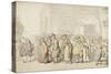 Providence Chapel (Pen and Black and Brown Ink and Watercolour, over Faint Indications in Graphite)-Thomas Rowlandson-Stretched Canvas