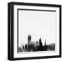 Providence City Skyline - Black-NaxArt-Framed Art Print