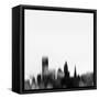 Providence City Skyline - Black-NaxArt-Framed Stretched Canvas