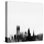 Providence City Skyline - Black-NaxArt-Stretched Canvas