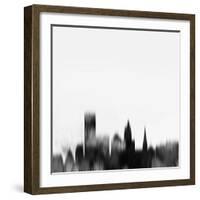 Providence City Skyline - Black-NaxArt-Framed Art Print