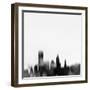 Providence City Skyline - Black-NaxArt-Framed Art Print