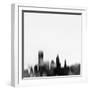 Providence City Skyline - Black-NaxArt-Framed Art Print