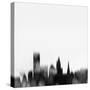 Providence City Skyline - Black-NaxArt-Stretched Canvas