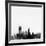 Providence City Skyline - Black-NaxArt-Framed Art Print