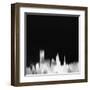 Providence City Skyline - White-NaxArt-Framed Art Print