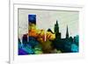 Providence City Skyline-NaxArt-Framed Premium Giclee Print