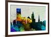 Providence City Skyline-NaxArt-Framed Premium Giclee Print