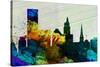 Providence City Skyline-NaxArt-Stretched Canvas