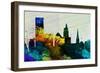 Providence City Skyline-NaxArt-Framed Art Print