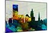 Providence City Skyline-NaxArt-Mounted Art Print