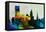 Providence City Skyline-NaxArt-Framed Stretched Canvas