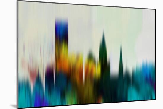 Providence Downtown Skyline-NaxArt-Mounted Art Print