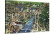 Providence, Rhode Island - Aerial View of the City, c.1944-Lantern Press-Stretched Canvas