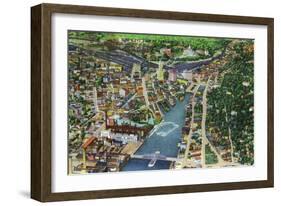 Providence, Rhode Island - Aerial View of the City, c.1944-Lantern Press-Framed Art Print