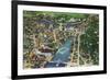 Providence, Rhode Island - Aerial View of the City, c.1944-Lantern Press-Framed Premium Giclee Print