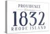 Providence, Rhode Island - Established Date (Blue)-Lantern Press-Stretched Canvas