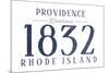 Providence, Rhode Island - Established Date (Blue)-Lantern Press-Mounted Art Print