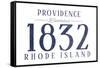 Providence, Rhode Island - Established Date (Blue)-Lantern Press-Framed Stretched Canvas