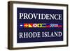 Providence, Rhode Island - Nautical Flags-Lantern Press-Framed Art Print