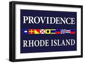 Providence, Rhode Island - Nautical Flags-Lantern Press-Framed Art Print
