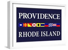 Providence, Rhode Island - Nautical Flags-Lantern Press-Framed Art Print