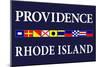 Providence, Rhode Island - Nautical Flags-Lantern Press-Mounted Art Print