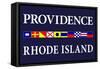 Providence, Rhode Island - Nautical Flags-Lantern Press-Framed Stretched Canvas