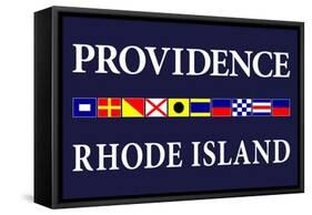 Providence, Rhode Island - Nautical Flags-Lantern Press-Framed Stretched Canvas