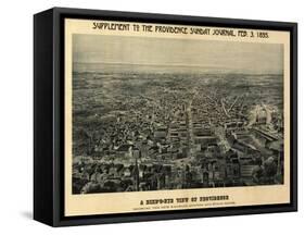 Providence, Rhode Island - Panoramic Map-Lantern Press-Framed Stretched Canvas