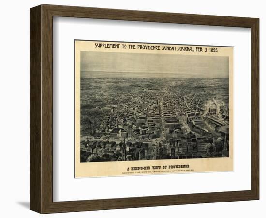 Providence, Rhode Island - Panoramic Map-Lantern Press-Framed Art Print