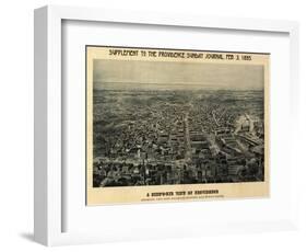 Providence, Rhode Island - Panoramic Map-Lantern Press-Framed Art Print