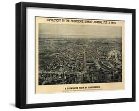 Providence, Rhode Island - Panoramic Map-Lantern Press-Framed Art Print