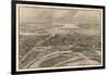 Providence, Rhode Island - Panoramic Map-Lantern Press-Framed Art Print